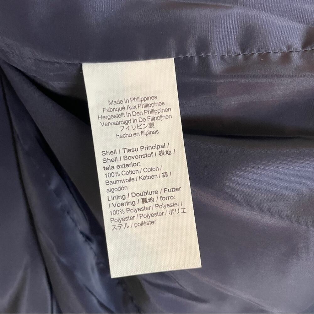 J.Crew Navy Trench Coat Water Repellent Cotton Belted NWT Sz L - Picture 10 of 12